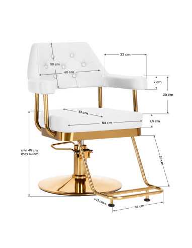 Chaise de coiffure gabbiano granada or blanc {attributes}
