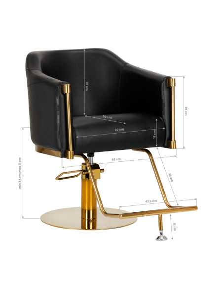 Chaise de coiffure gabbiano burgos noir doré {attributes}