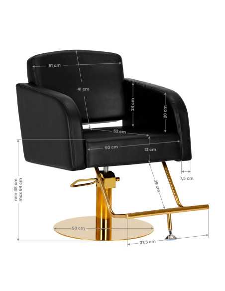 Chaise de coiffure gabbiano turin or noir {attributes}
