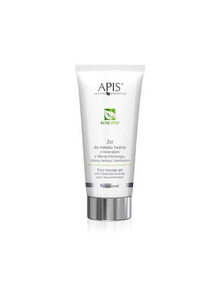 Apis acne-stop żel wygładzający do masażu twarzy dla cery tłustej z minerałami z morza martwego, zieloną herbatą i bambusem 