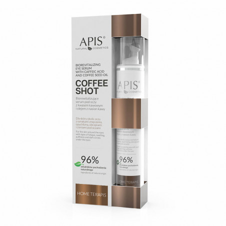 Apis coffee shot home terapis, sérum ocular biorevitalizante con ácido cafeico y aceite de semilla de café 10 ml