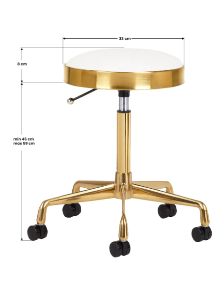 SGABELLO COSMETICO H4 BIANCO DORATO