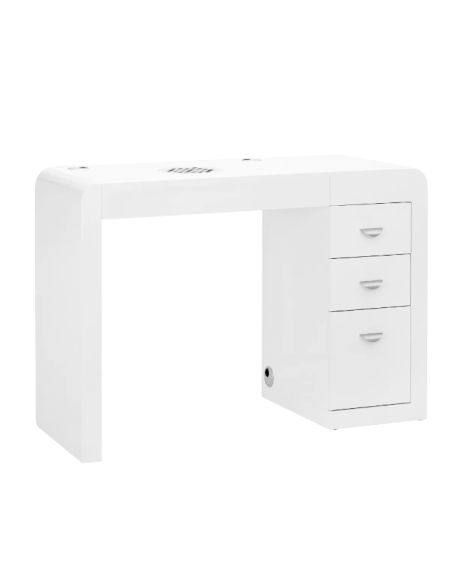 Secretária cosmética 312 com absorvedor de cassetes, branco, esquerdo
