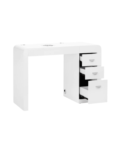 Cosmetic desk 312 with cassette absorber, white, left