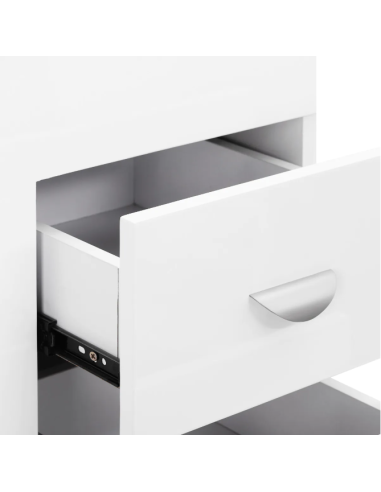Escritorio cosmético 312 con absorbedor de casete, blanco, izquierda