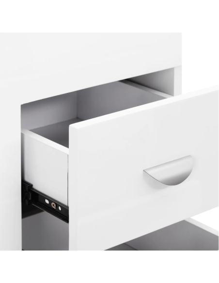 Secretária cosmética 312 com absorvedor de cassetes, branco, esquerdo