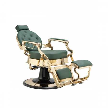 Sillón de barbero vintage VERDE ORO 