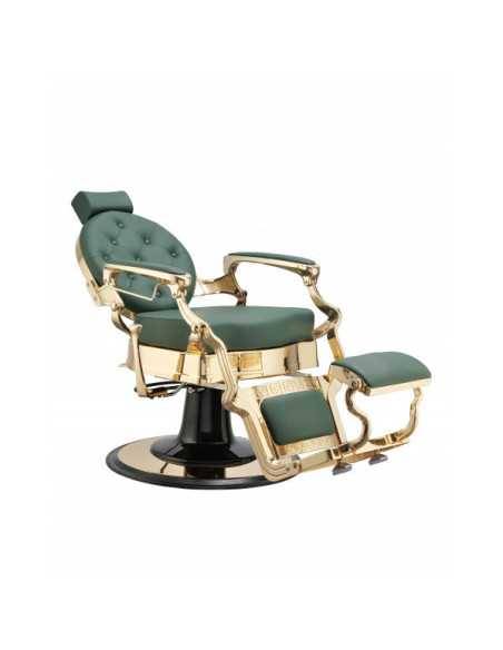 Vintage kappersstoel GOUD GROEN 