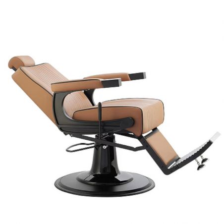 Romanos camel and matt black barber chair