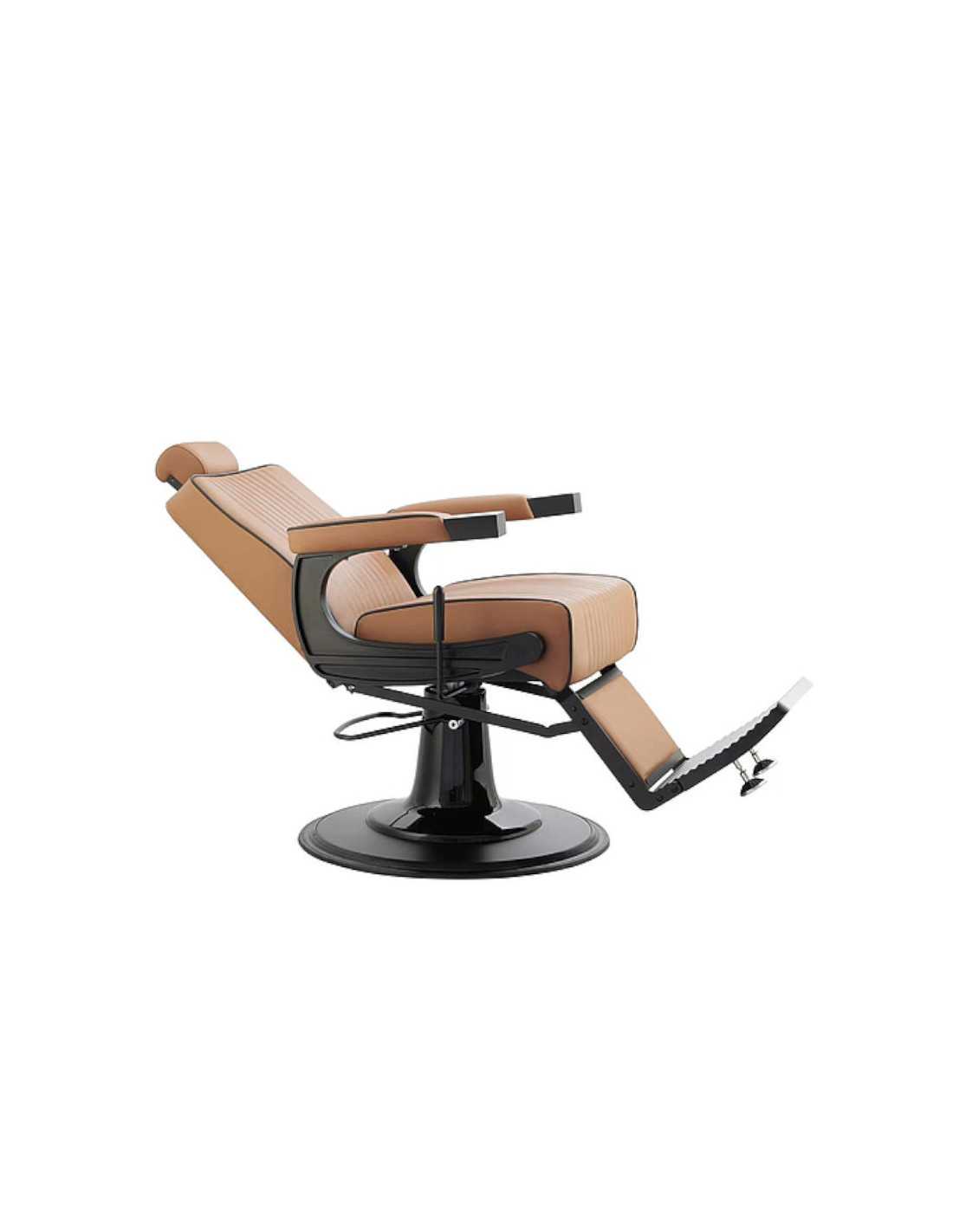 Romanos Barber chair in camel and matte black 