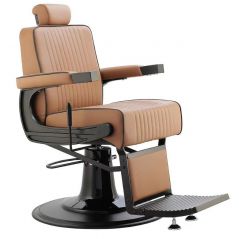 Romanos camel and matt black barber chair 
