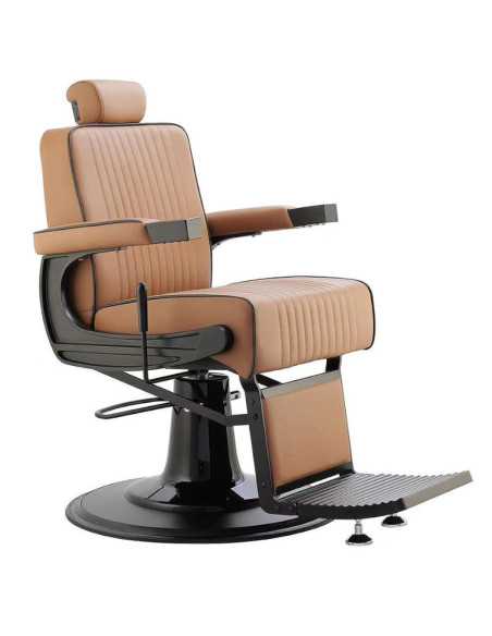 Romanos camel and matt black barber chair 