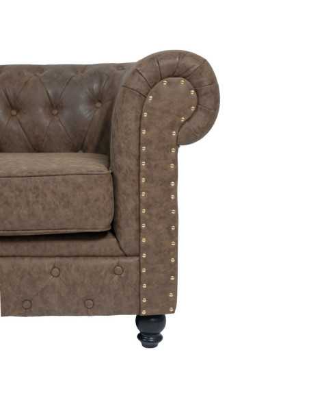 Old Brown CF9 Waiting Room Sofa