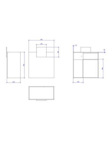 Bureau de réception bois chêne-déco blanc