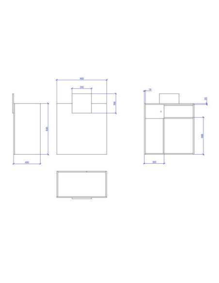 Oak wood reception desk - white decor