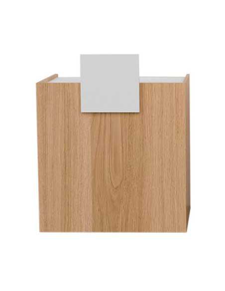 Oak wood reception desk - white decor