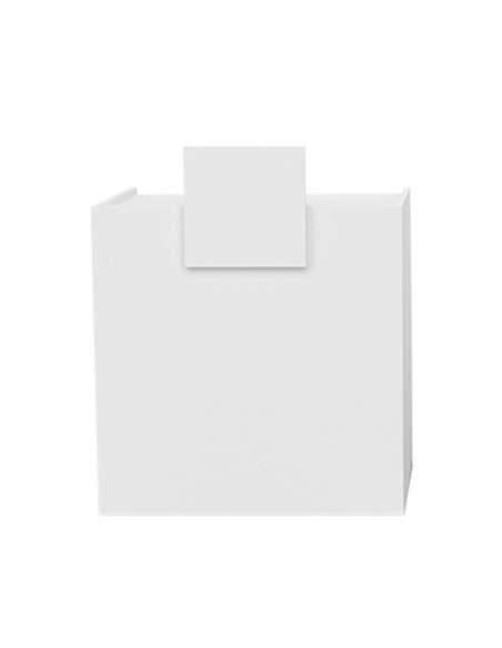 White wood reception desk - white decor
