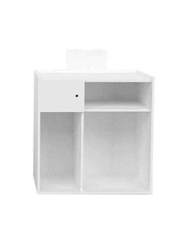 Bureau de réception bois blanc-déco en blanc