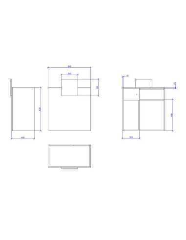 Bureau de réception bois blanc-déco en blanc