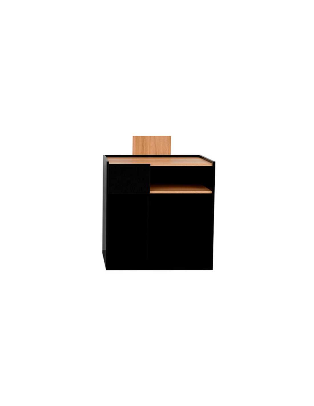 Bureau de réception bois noir-déco en chêne