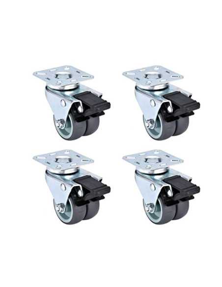 4 casters with brakes