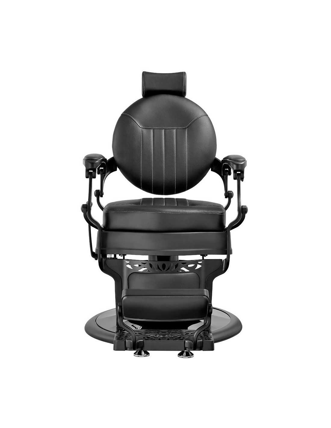 Poltrona da barbiere Syracuse Full Black: design nero e comfort professionale