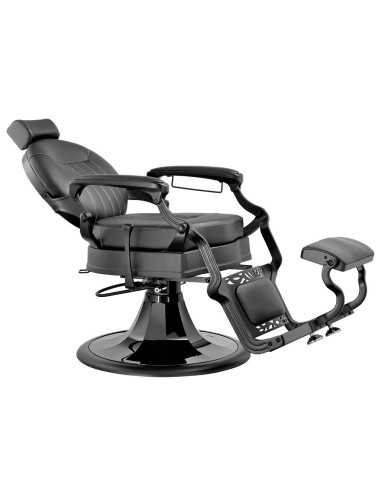 Poltrona da barbiere Syracuse Full Black: design nero e comfort professionale
