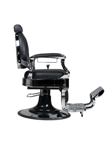 Vintage Moretti Barber chair , black and silver 