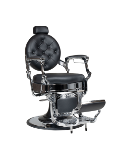 Vintage Moretti Barber Sessel SCHWARZ-SILBER 