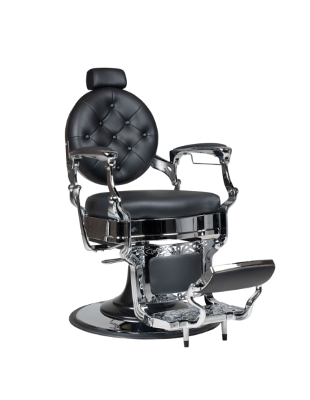 Vintage Moretti Barber Chair BLACK-SILVER 