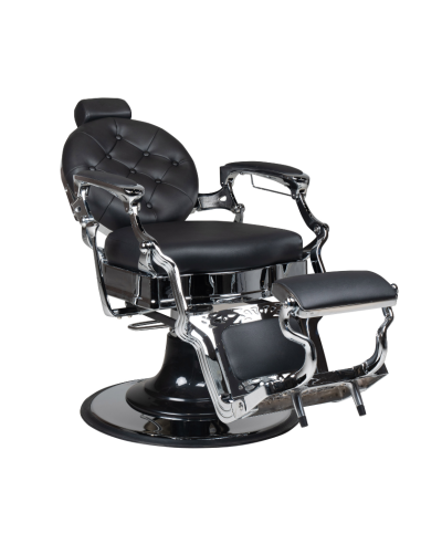 Vintage Moretti Barber Sessel SCHWARZ-SILBER 