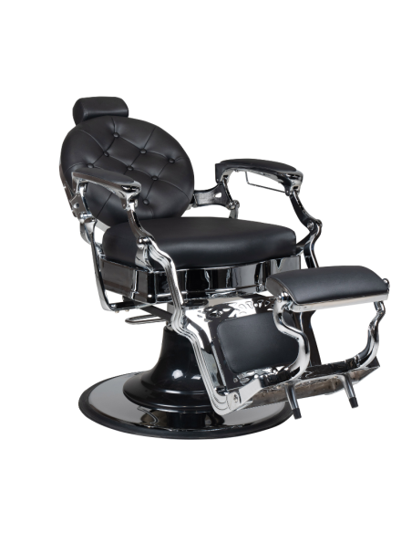 Vintage Moretti Barber Chair BLACK-SILVER 
