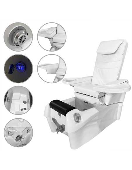 Cadeira de Pedicure Pedispa com Massagem Integrada, BRANCA - GOLDBEAUTE
