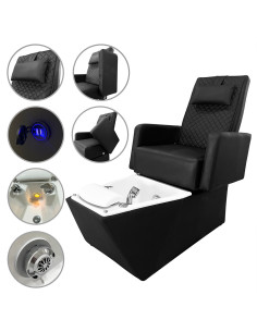 Sillón de pedicura SPA con masaje en color NEGRO Greco. 2