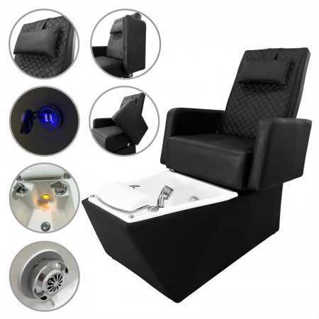 Sillón de pedicura SPA con masaje en color NEGRO Greco.