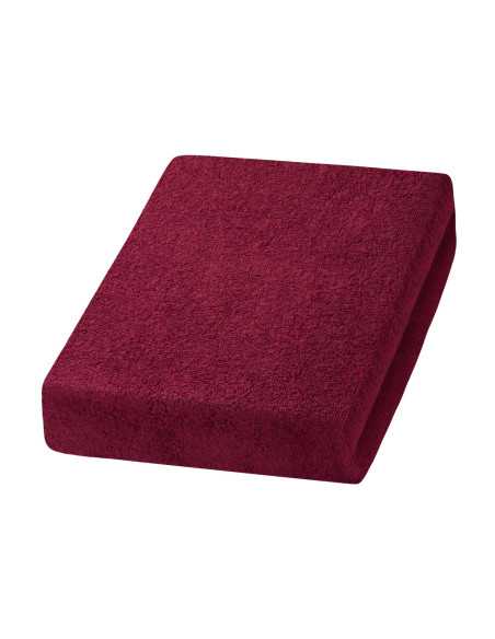 Prześcieradło frotte bordowe 