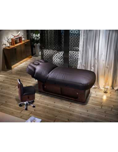 Lola, brązowe, elektryczne, podgrzewane łóżko do masażu spa