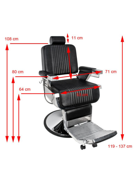 Gabbiano barber chair Royal black 