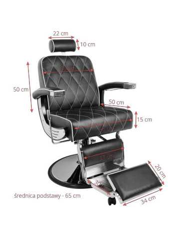 Sillón de barbero Imperial Negro: Diseño profesional y elegancia moderna