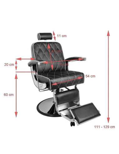 Sillón de barbero Imperial Negro: Diseño profesional y elegancia moderna