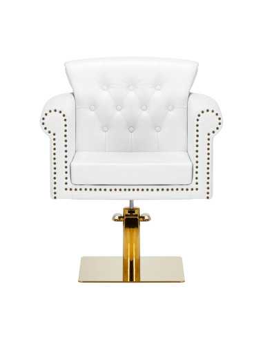 Gabbiano Berlin hairdressing chair, gold and white {attributes}