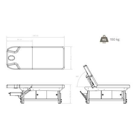 Massagetafel HZ-3376A AYLAH spa-massagetafel