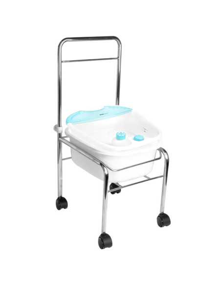 Zestaw brodzik do pedicure na kółkach chrom + masażer do stóp masażer z podtrzymaniem temp. AM-506A 