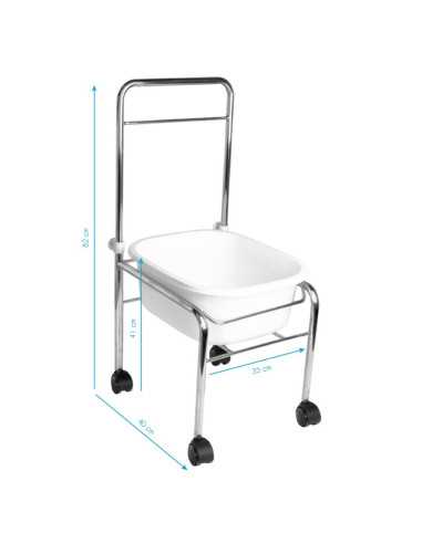 Zestaw brodzik do pedicure na kółkach chrom + masażer do stóp masażer z podtrzymaniem temp. AM-506A 