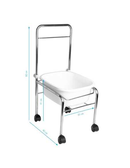 Zestaw brodzik do pedicure na kółkach chrom + masażer do stóp masażer z podtrzymaniem temp. AM-506A 