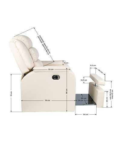Fotel spa do pedicure Hilton kremowy 