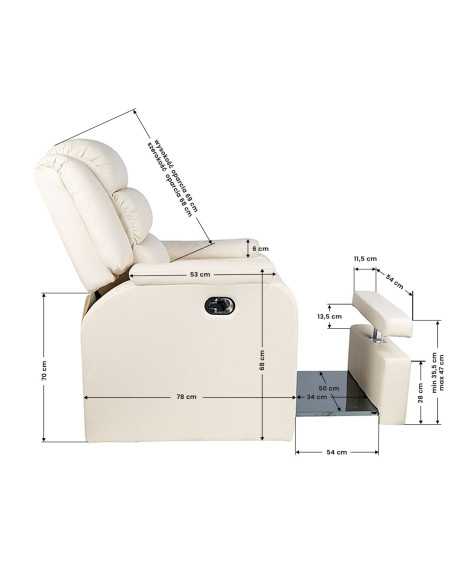 Fotel spa do pedicure Hilton kremowy 