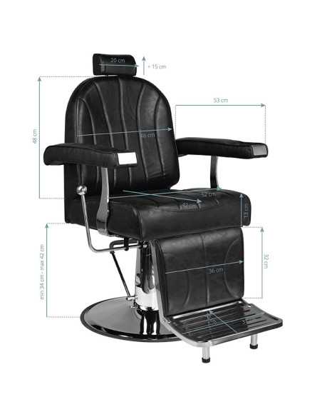 Hair System fotel barberski SM138 czarny 