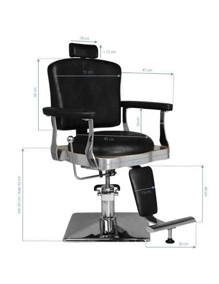 Hair System fotel barberski SM180 czarny 