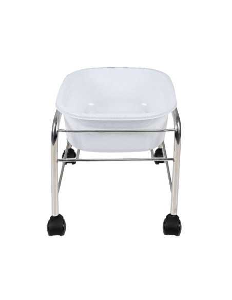 Brodzik do pedicure prosty z kółkami chrom 